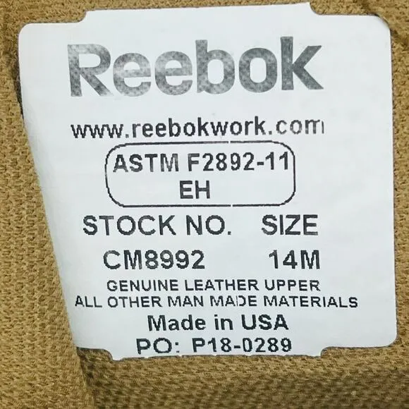 Reebok Fusion MAX Leather Tactical Military Boots Tan Coyote Men 14