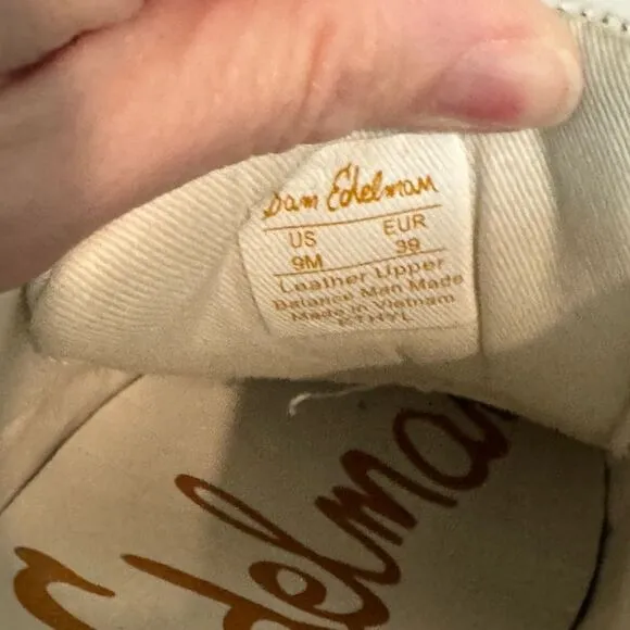 Sam Edelman White Leather Ethyl Sneaker Size 9