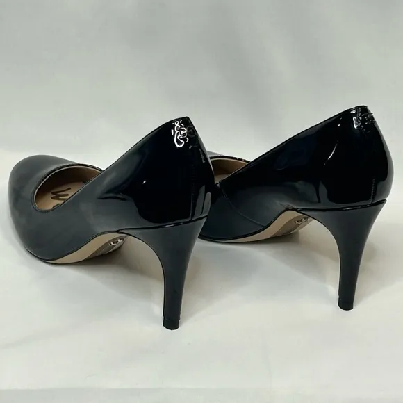 Sam Edelman Womens Elise Black Faux Patent Pumps, 6.5