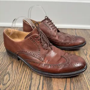 Saxone of Scotland brown leather wingtip oxford dress shoes size 7