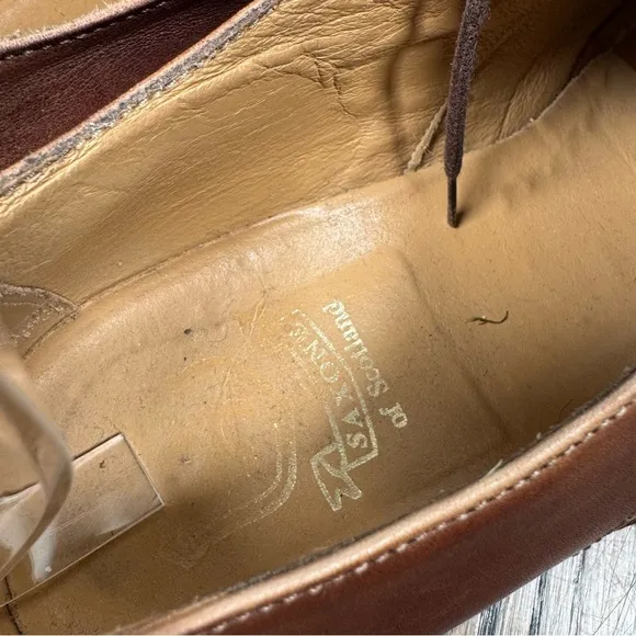 Saxone of Scotland brown leather wingtip oxford dress shoes size 7