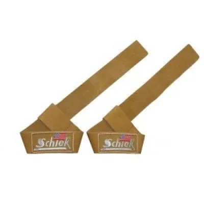Schiek Sports 1000LLS Leather Lifting Straps Power Weight Lifting Bodybuilding