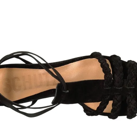 Schutz Evelinna Ankle Strap Braided Open Toe Heel