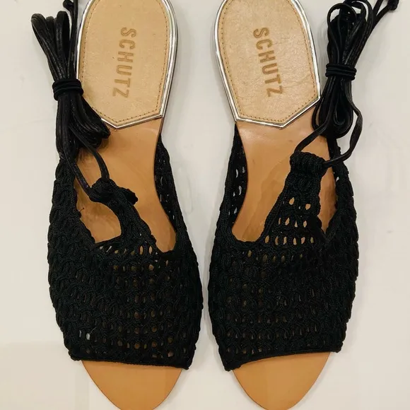 Schutz Olicia Flat Sandal In Black