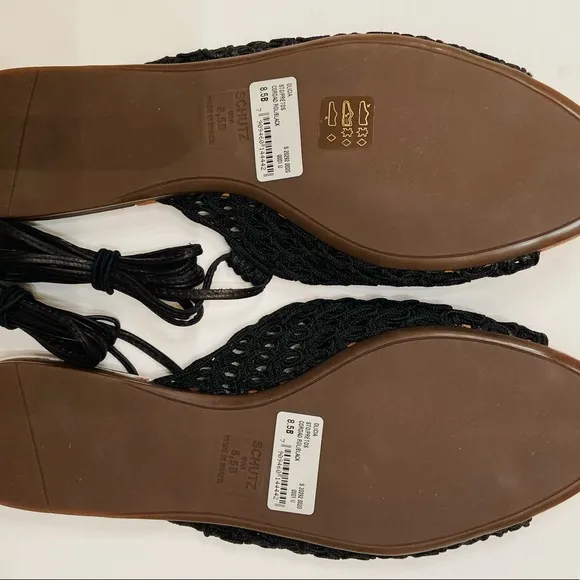 Schutz Olicia Flat Sandal In Black