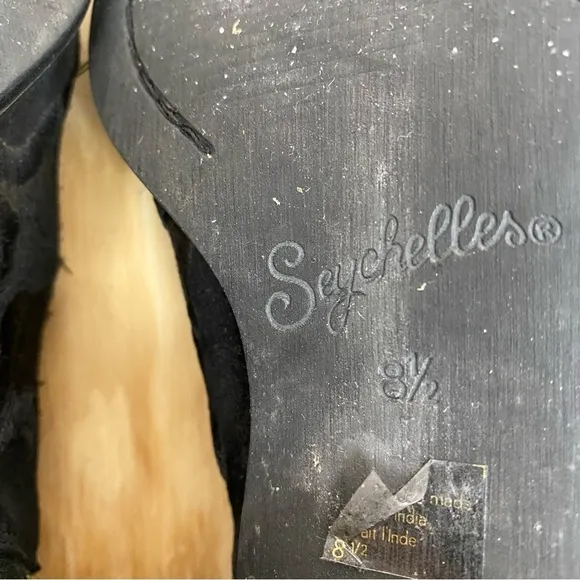 Seychelles Embroidered Black Suede Lantern Bootie