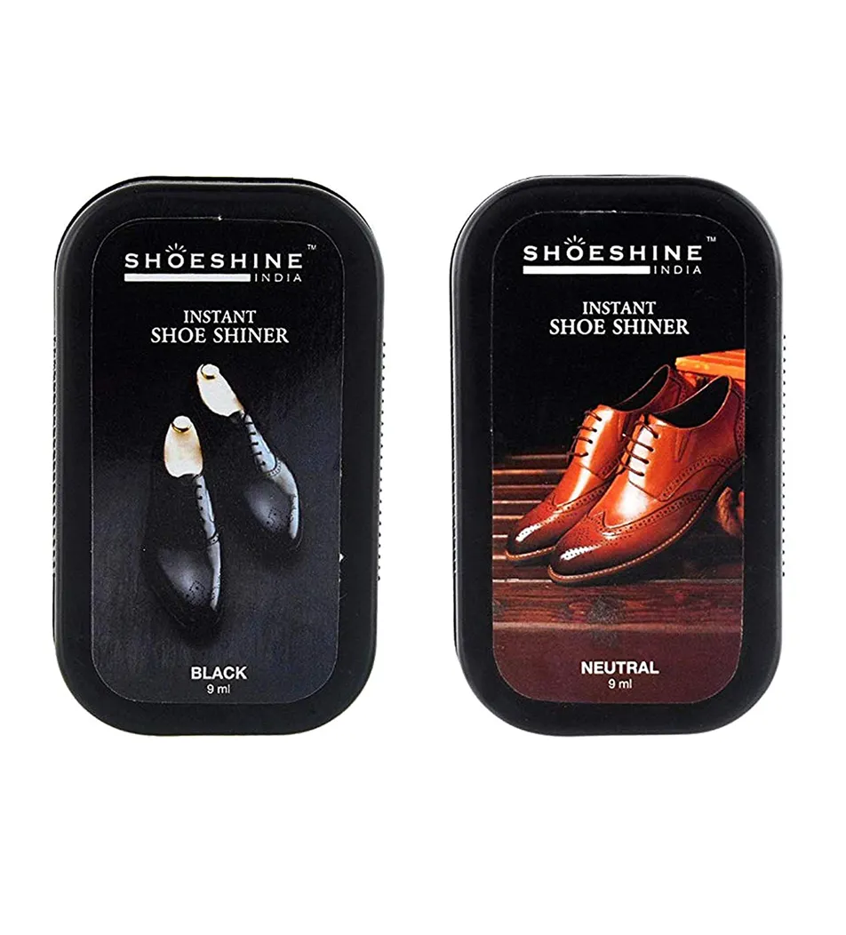 SHOESHINE shoe shiner 2 Black   1 Neutral (Pack of 3) - instant shoe shine sponge