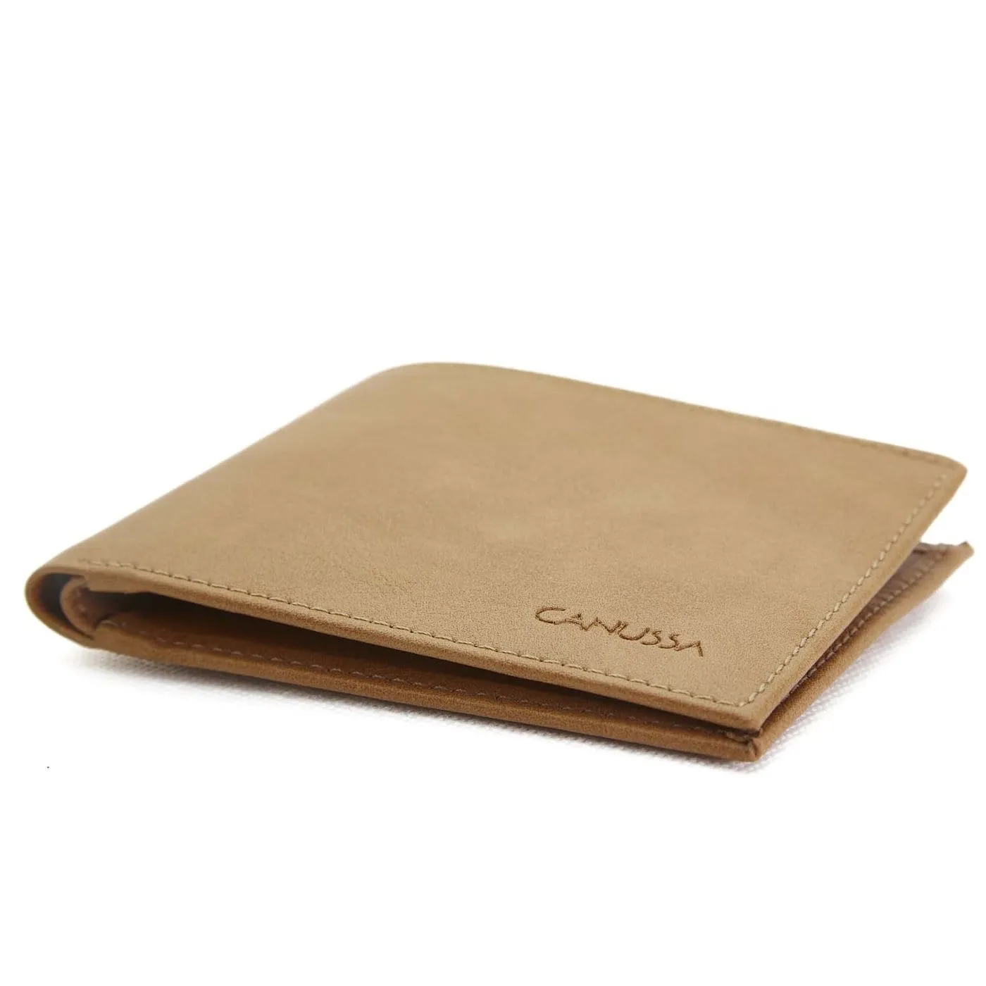 Slim Bifold Vegan Leather Wallet | Camel