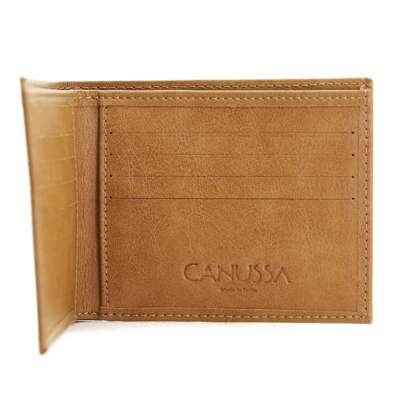 Slim Bifold Vegan Leather Wallet | Camel