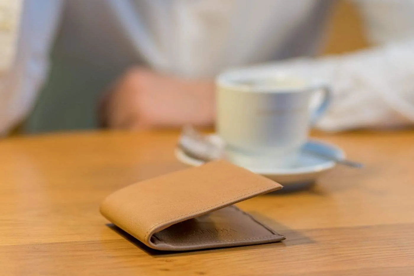 Slim Bifold Vegan Leather Wallet | Camel