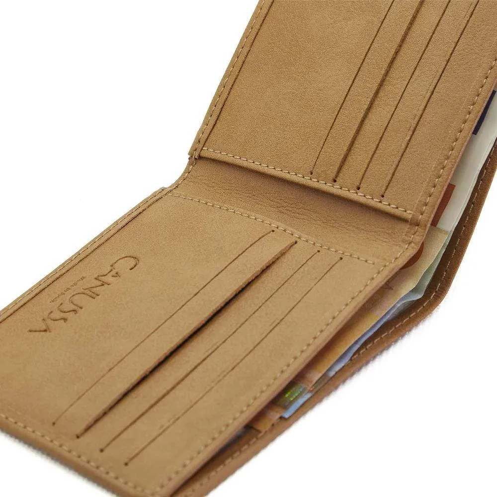Slim Bifold Vegan Leather Wallet | Camel