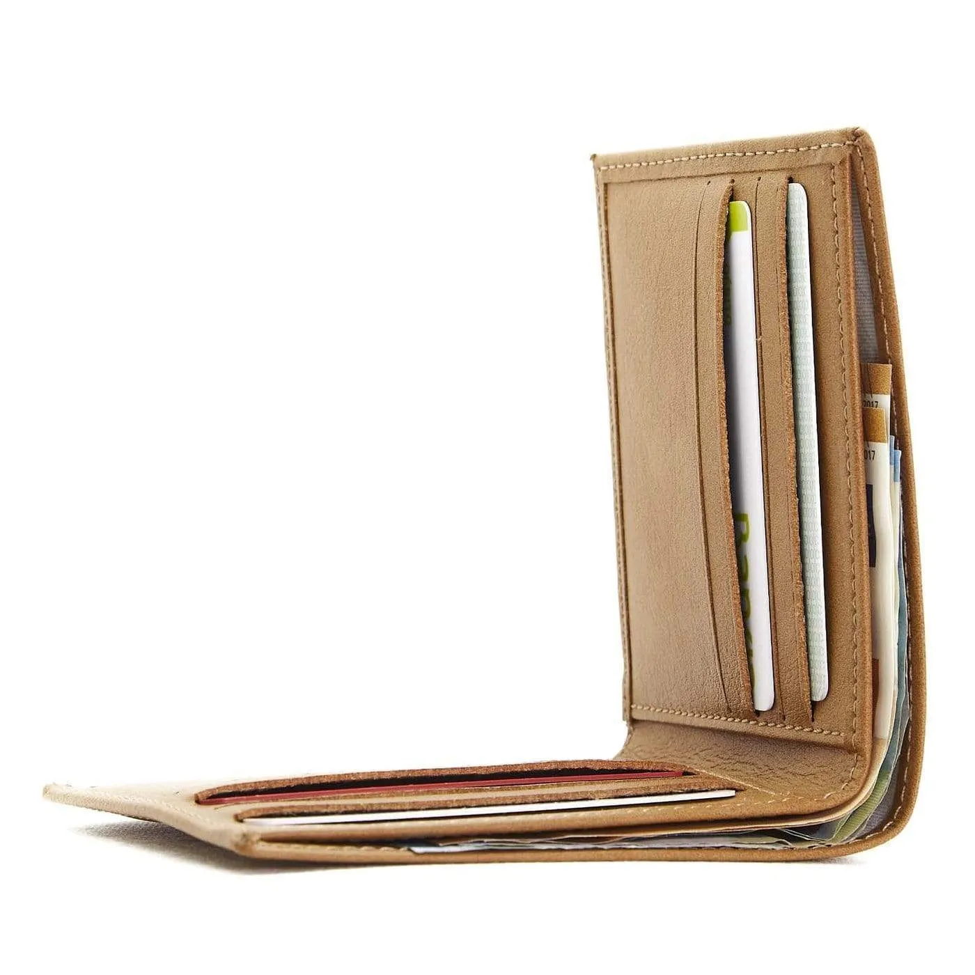 Slim Bifold Vegan Leather Wallet | Camel
