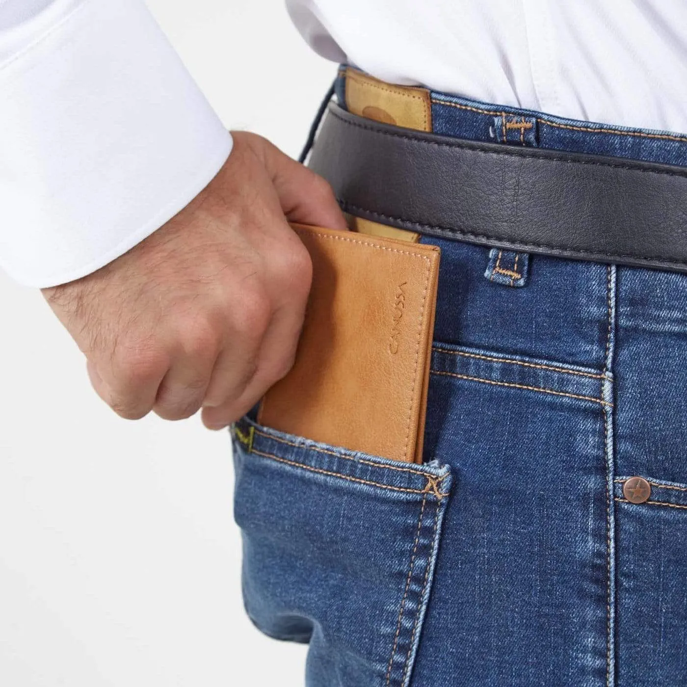 Slim Bifold Vegan Leather Wallet | Camel