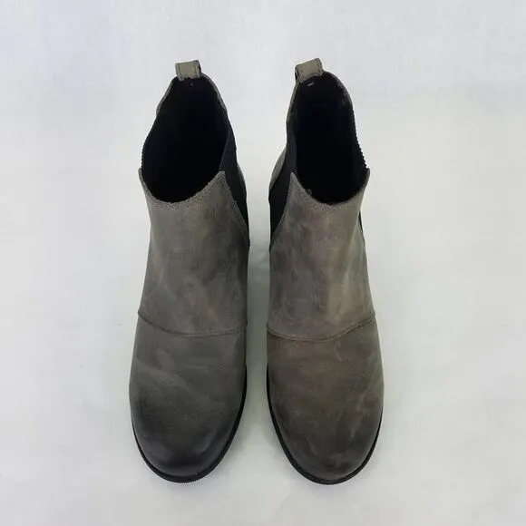 SOREL Boot Women 7.5 Joan Of Arctic Wedge II Chelsea Bootie Grey Leather Pull On