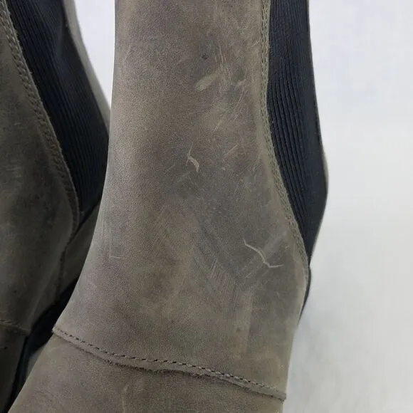 SOREL Boot Women 7.5 Joan Of Arctic Wedge II Chelsea Bootie Grey Leather Pull On