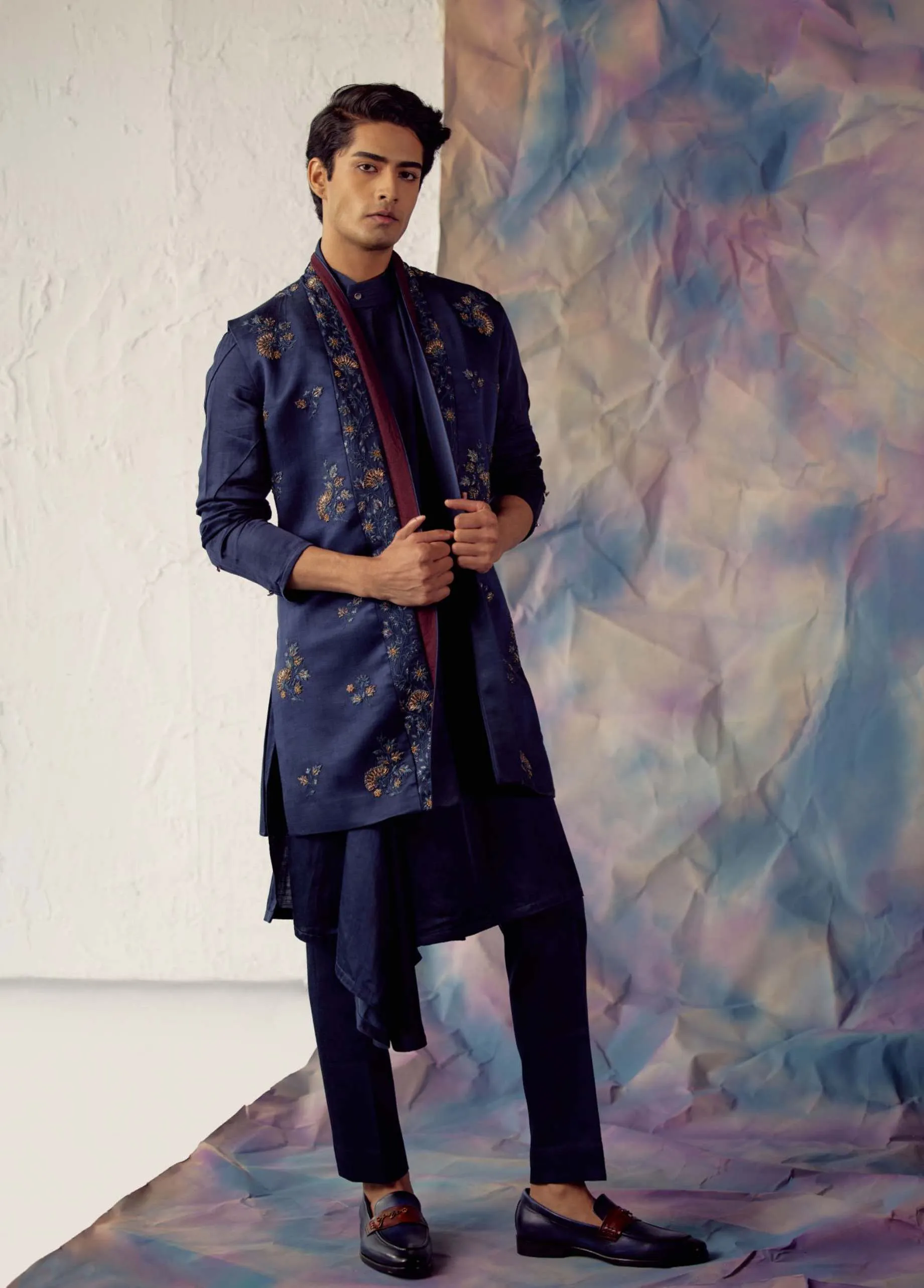 Space Blue Shrug Kurta Set
