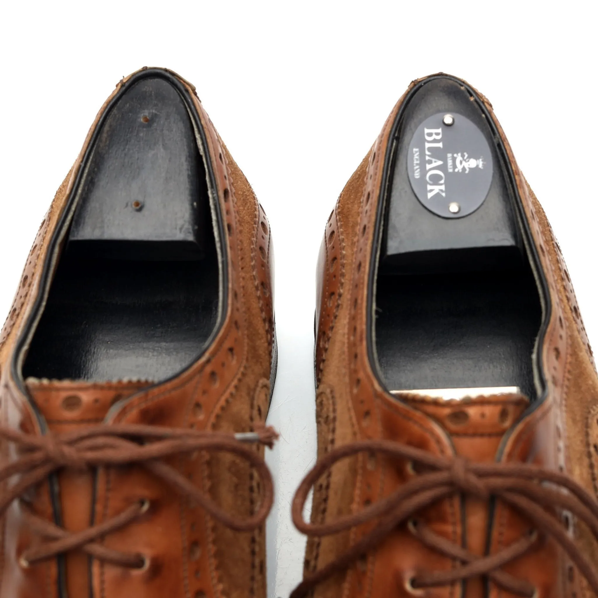 'Spectator' Brown Leather and Suede Oxford Brogues UK 8 US 9