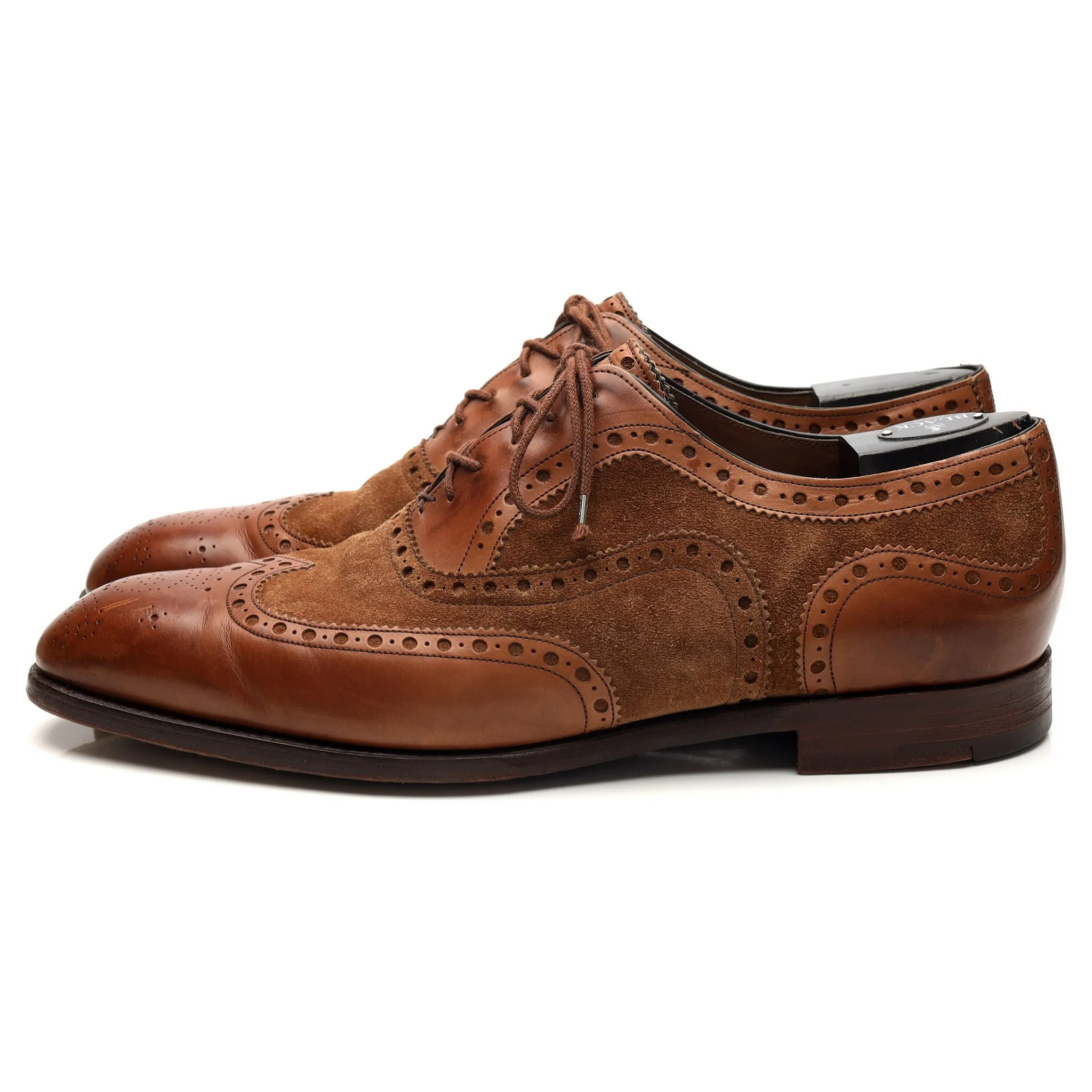 'Spectator' Brown Leather and Suede Oxford Brogues UK 8 US 9