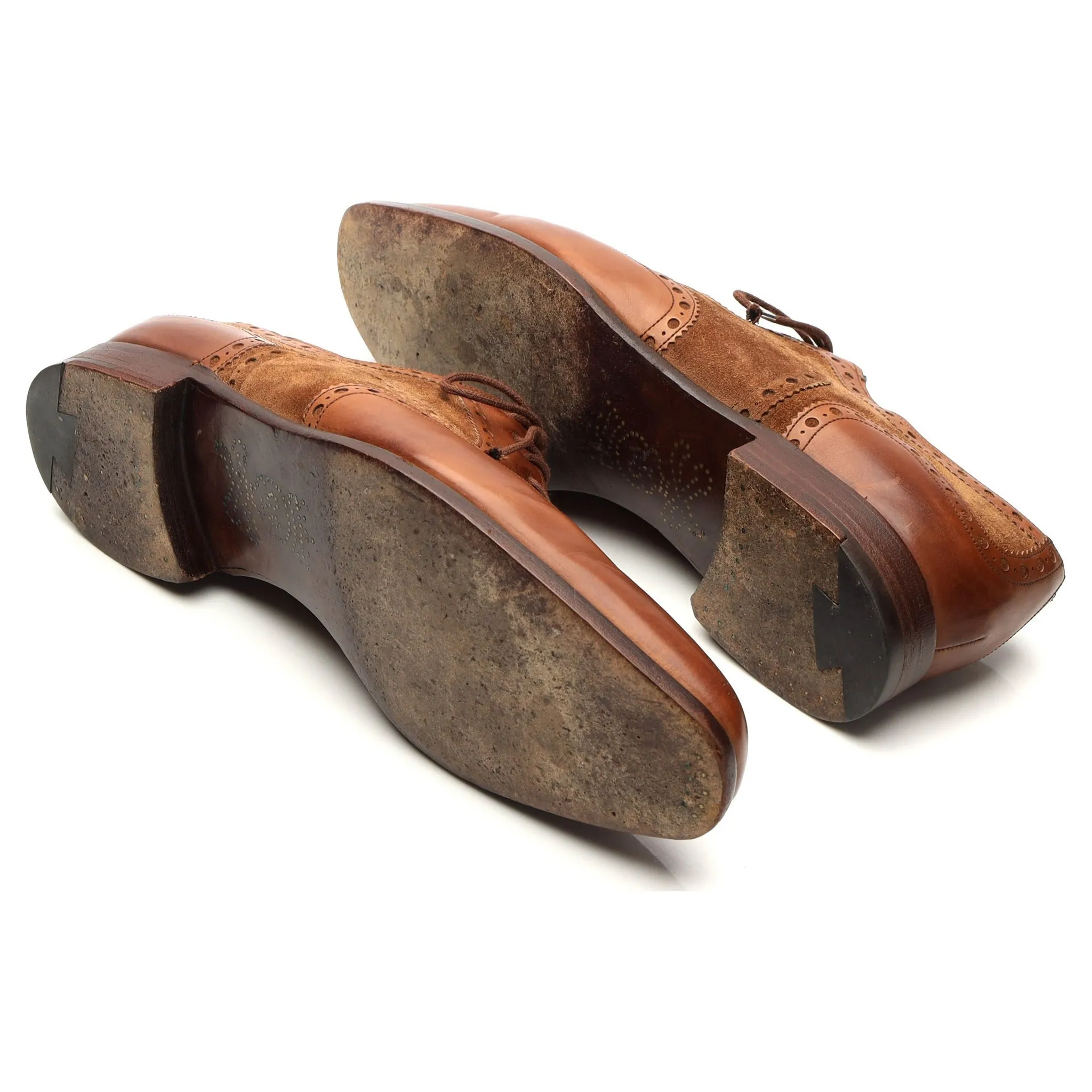 'Spectator' Brown Leather and Suede Oxford Brogues UK 8 US 9