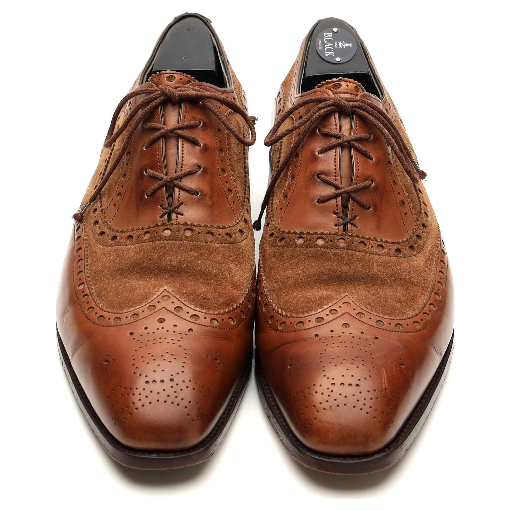 'Spectator' Brown Leather and Suede Oxford Brogues UK 8 US 9