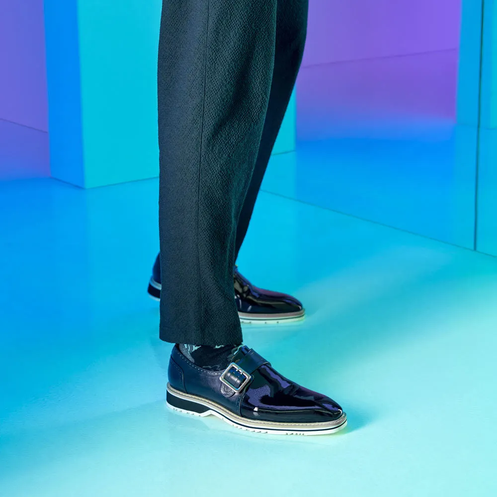Stacy Adams Bartram Plain Toe Monk Strap in Black