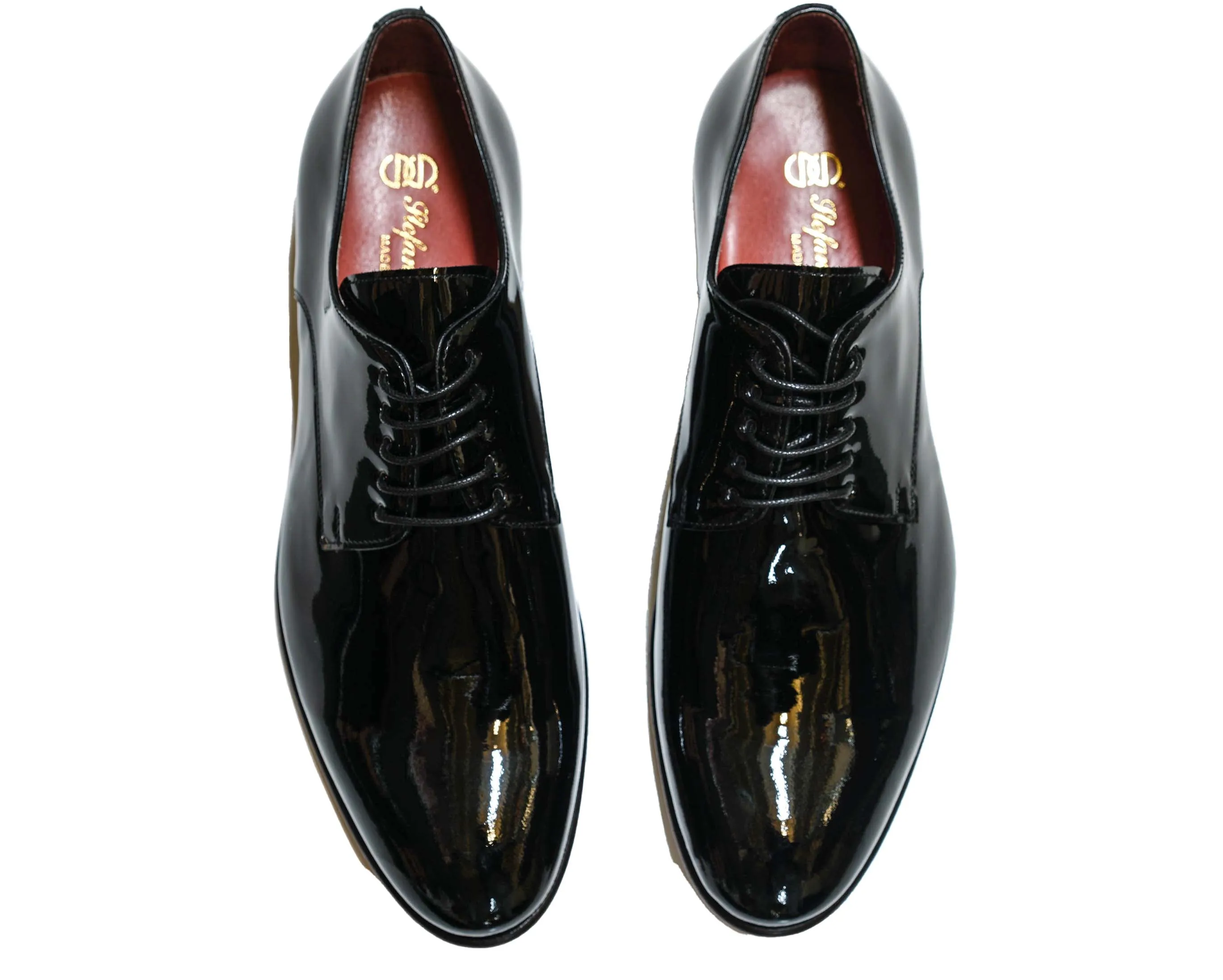 Stefano Stefani Men's Black Patent Leather Lace Up 7593  20% OFF