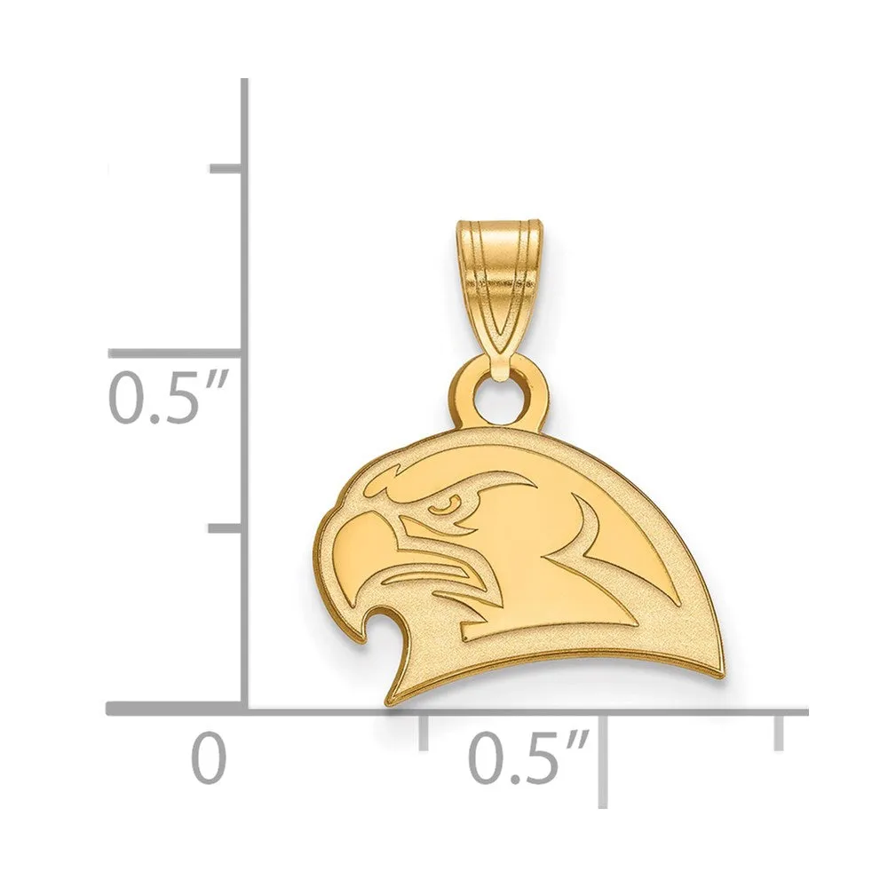 Sterling Silver Gold-plated Miami University Ohio Redhawk Small Pendant