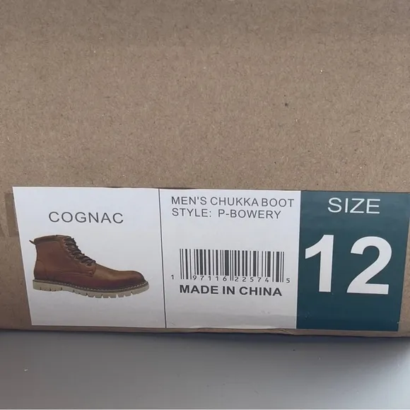 Steve Madden Men's Bowery Lace Up Side Zipper Chukka Boot Cognac Size 12