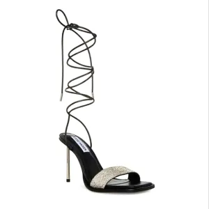 STEVE MADDENKARLY BLACK LACE UP PUMP SANDAL NWT