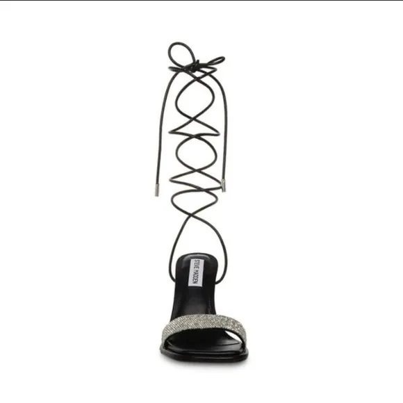 STEVE MADDENKARLY BLACK LACE UP PUMP SANDAL NWT
