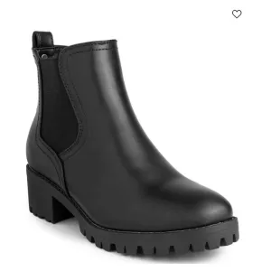 Sugar Kelce‎ Lug Sole Ankle Boot in Black Smooth Gore Size 7 M New in Box