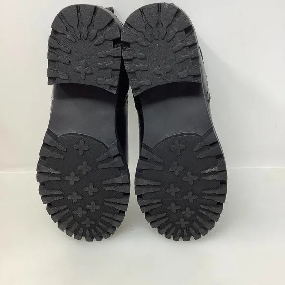 Sugar Kelce‎ Lug Sole Ankle Boot in Black Smooth Gore Size 7 M New in Box