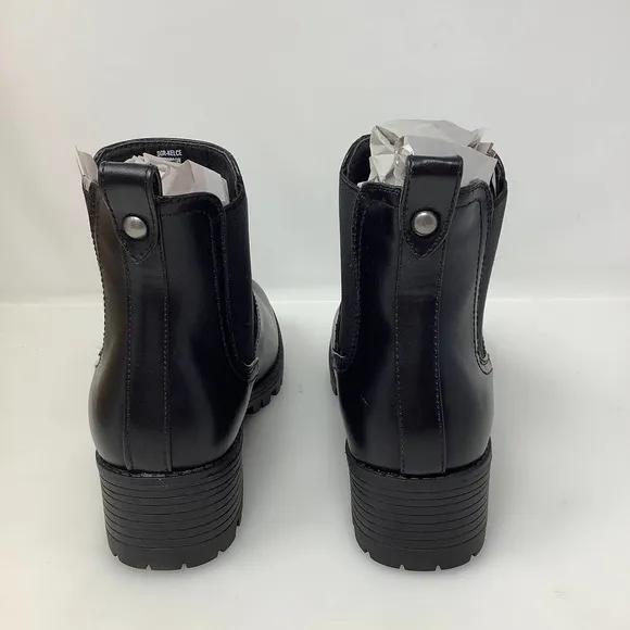 Sugar Kelce‎ Lug Sole Ankle Boot in Black Smooth Gore Size 7 M New in Box