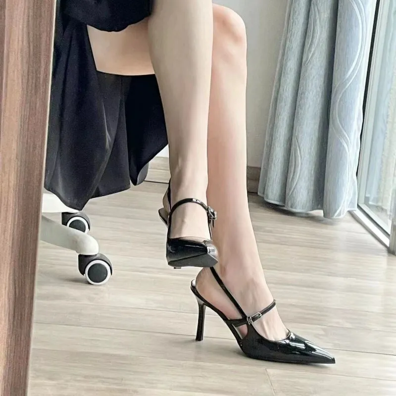 Summer Nude Autumn Patent Leather Back Air High Heels