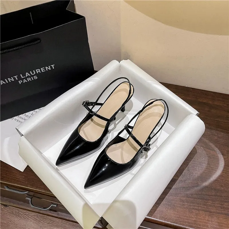 Summer Nude Autumn Patent Leather Back Air High Heels
