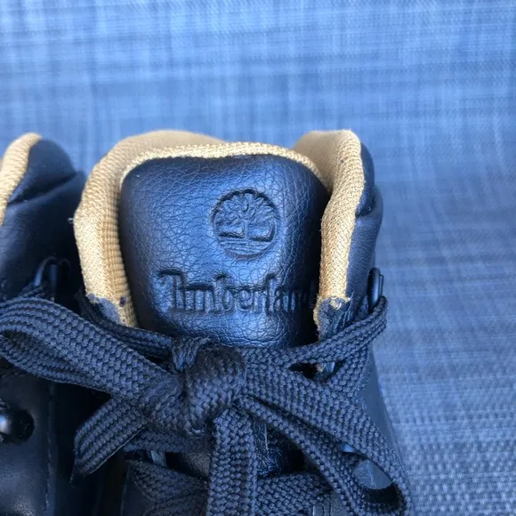 Timberland Kids Euro Hiker Shell Toe Black Leather High-Top Boots Size 12