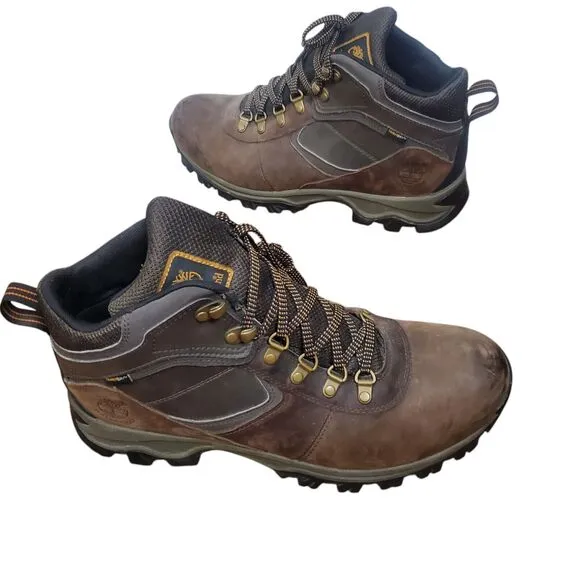 Timberland Mt Maddsen Waterproof Mid Hiking Boots Mens US 12 Brown 2730R Leather