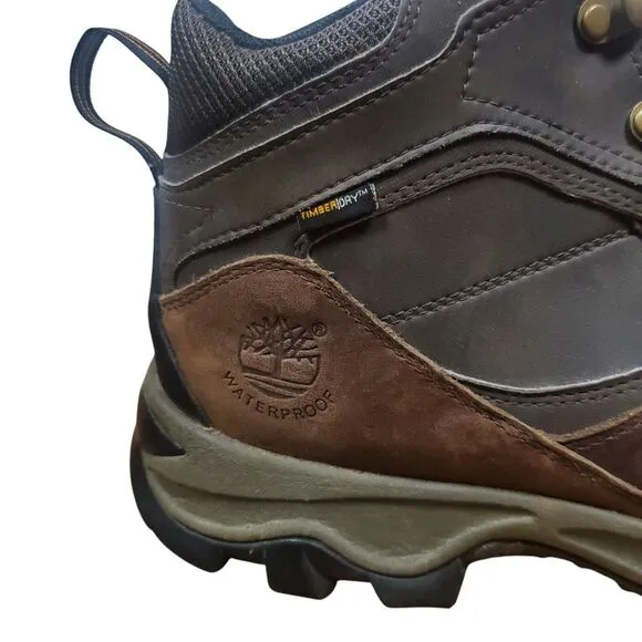 Timberland Mt Maddsen Waterproof Mid Hiking Boots Mens US 12 Brown 2730R Leather