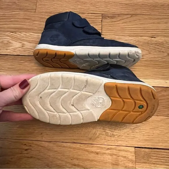 Timberland Navy Suede Leather Velcro Boots