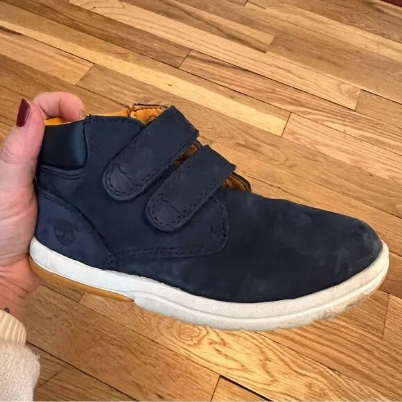 Timberland Navy Suede Leather Velcro Boots