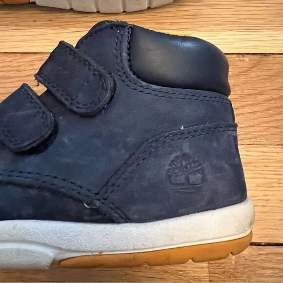 Timberland Navy Suede Leather Velcro Boots