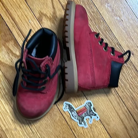 Timberland toddler boot lace up red 7