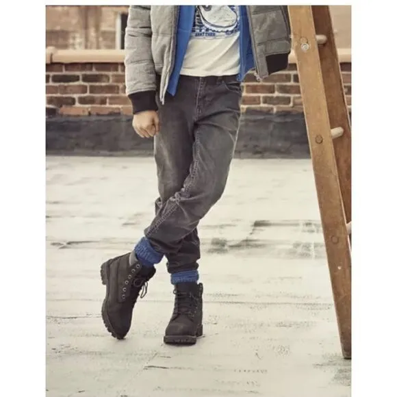 Timberland black nubuck premium 6 inch waterproof boots