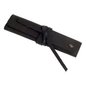 Timor Black Leather Roll Up Pouch for Straight Razors