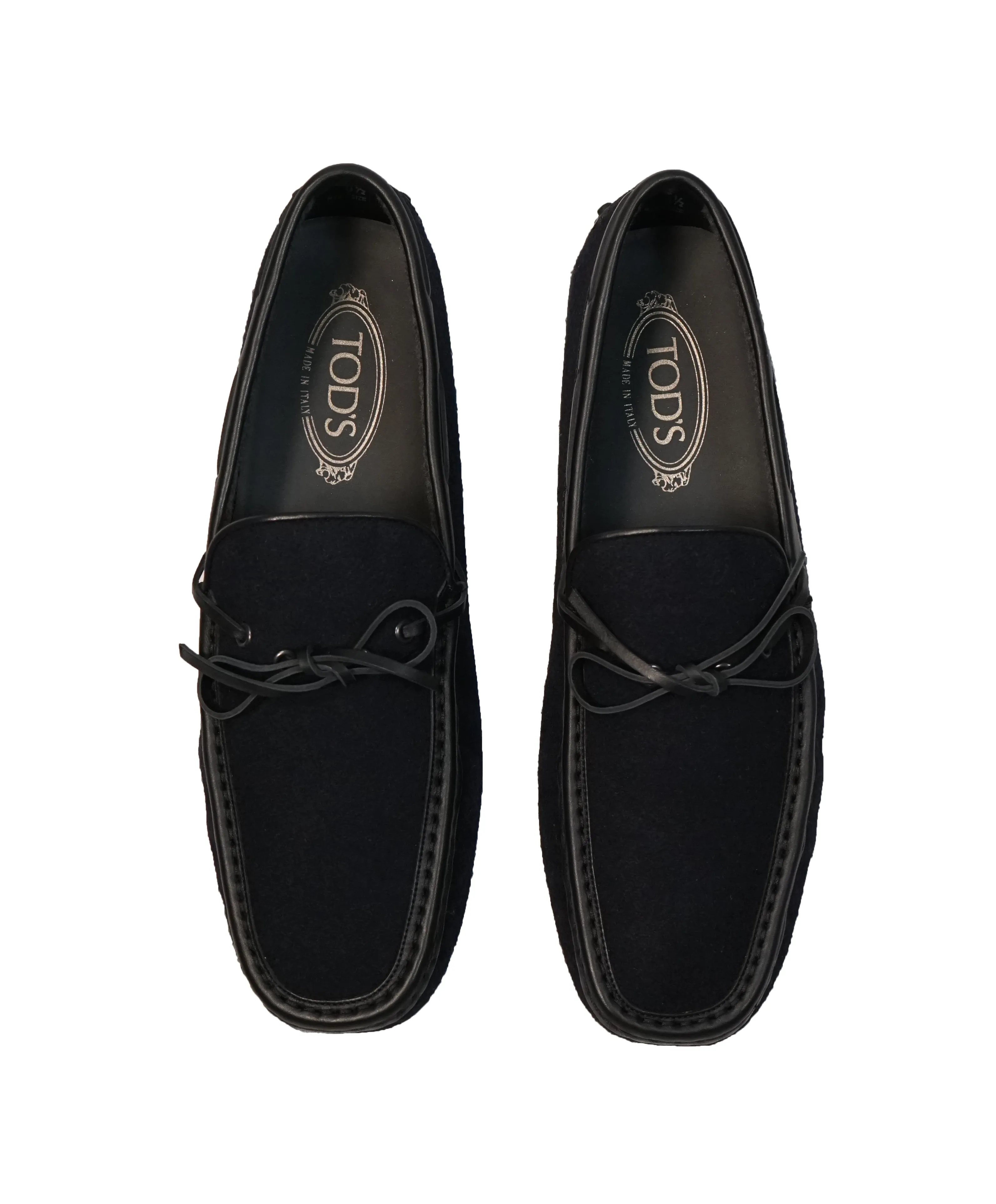 TOD’S - Gommini Laccetto Flannel & Leather Driving Loafer - 9.5