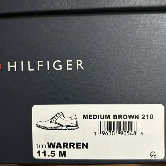 Tommy Hilfiger Men's Warren Plain Toe Oxford New in Box Medium Brown