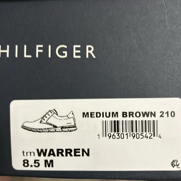 Tommy Hilfiger Men's Warren Plain Toe Oxford New in Box Medium Brown