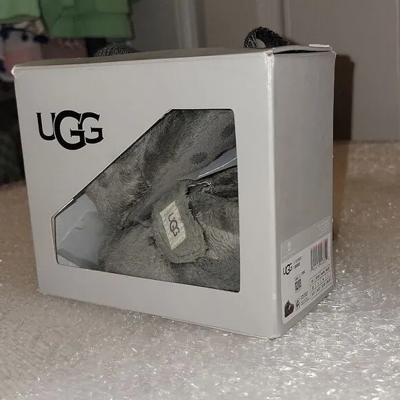 Ugg I Bixbee Charcoal Soft Bottom Baby Infant Shoes Size S 2/3 6-12 Months New