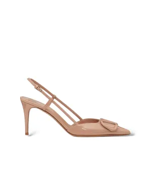 VALENTINO VLOGO SIGNATURE PATENT LEATHER SLINGBACK PUMP 80MM