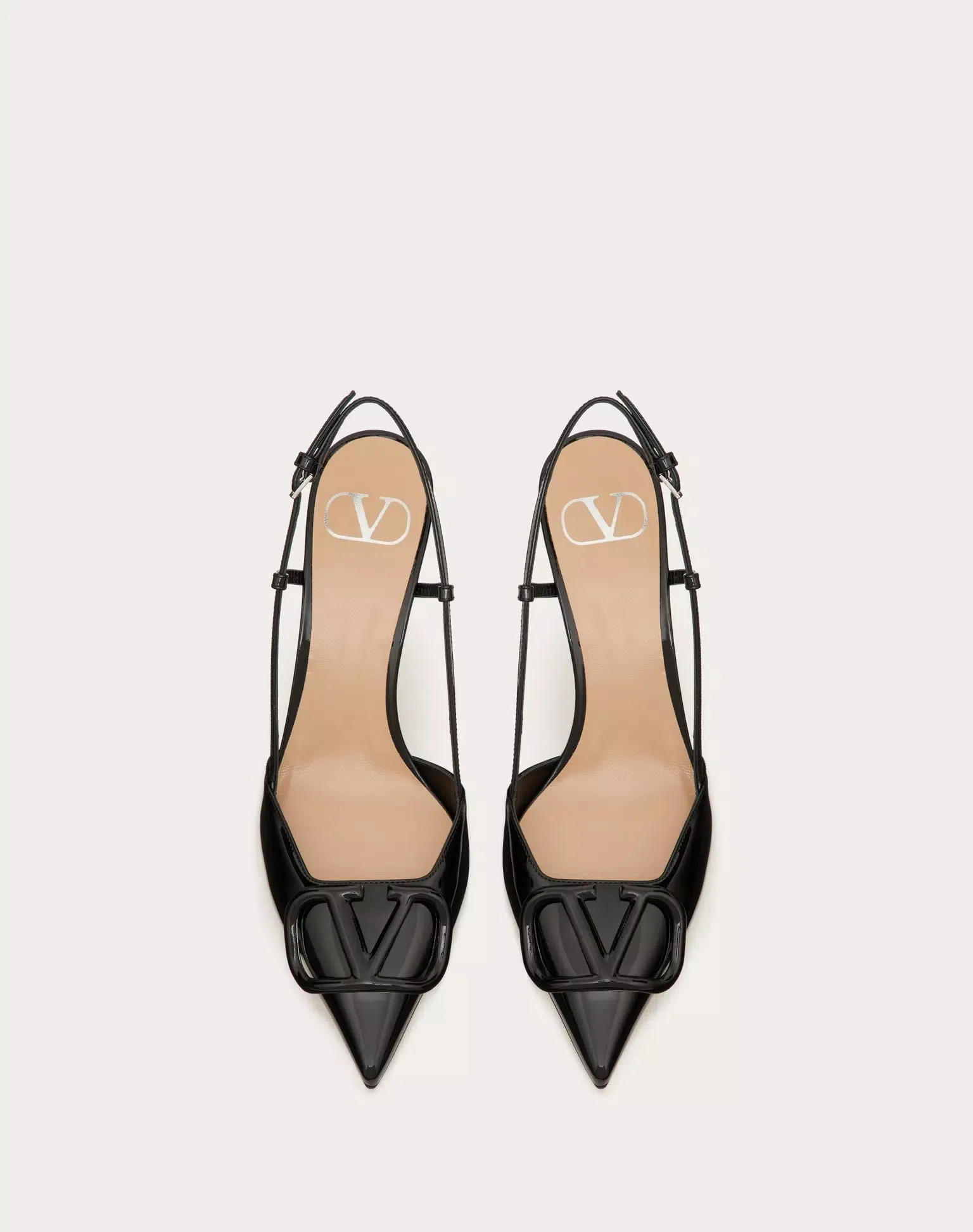 VALENTINO VLOGO SIGNATURE PATENT LEATHER SLINGBACK PUMP 80MM